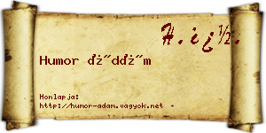 Humor Ádám névjegykártya