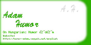 adam humor business card